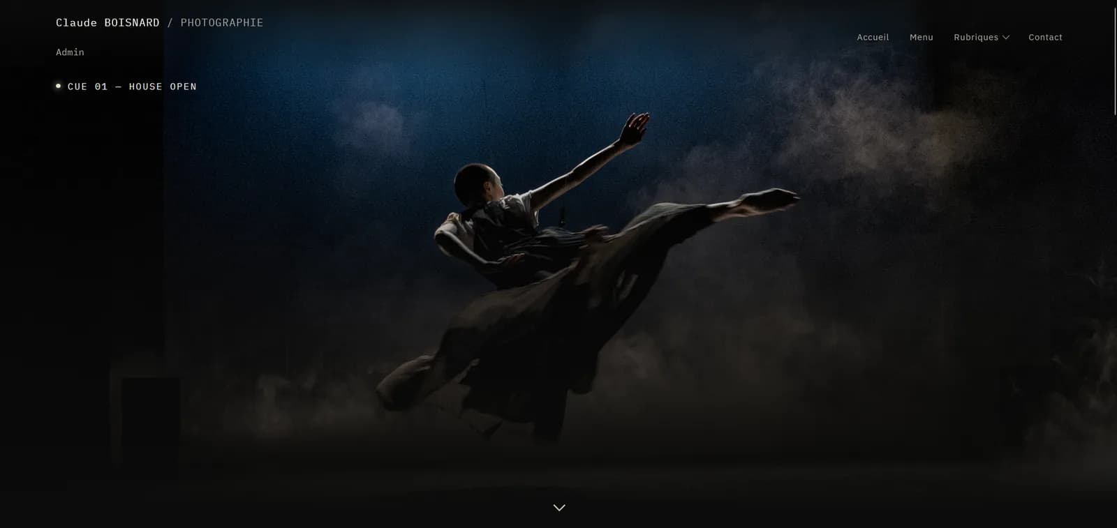 Page d'accueil du site de Claude Boisnard, photographe